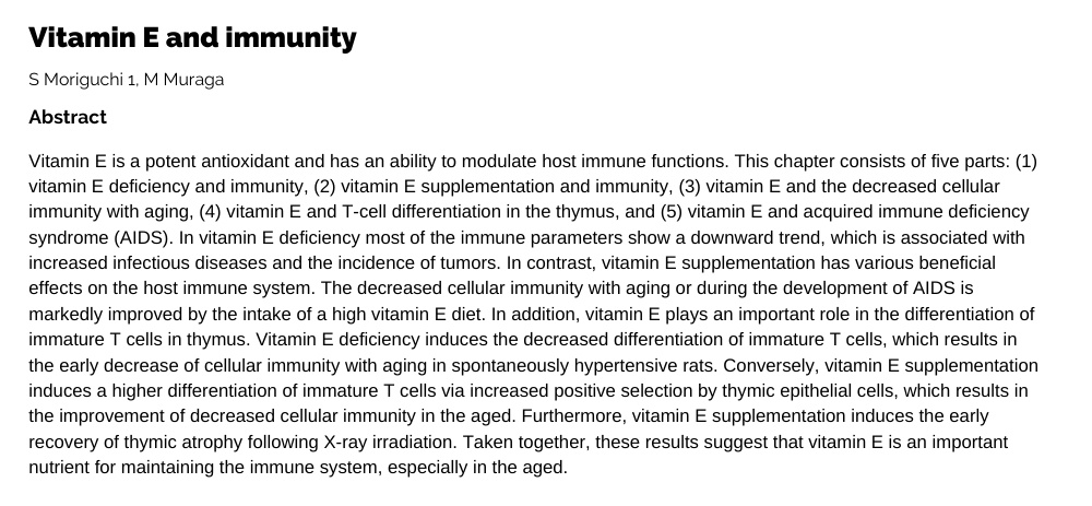 Vitamin E and immunity